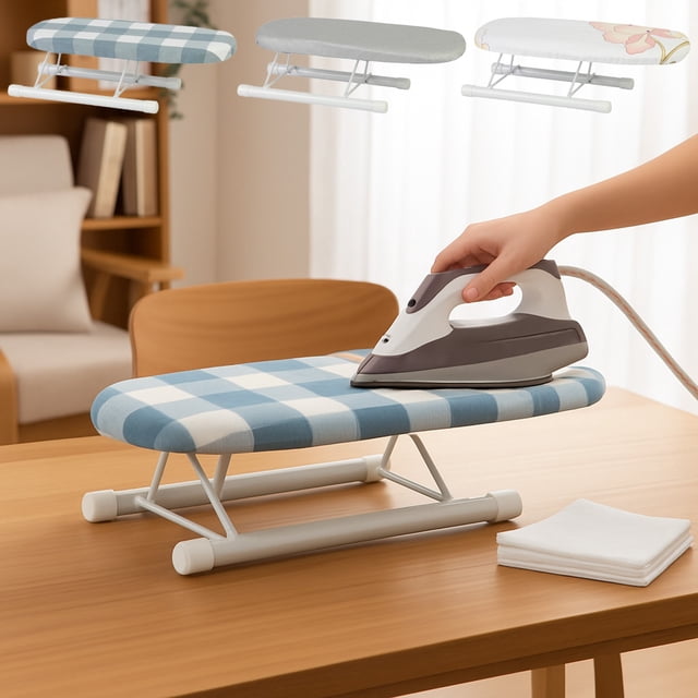 Yhmxh Tabletop Ironing Board, Portable Mini Ironing Board for Sewing, Foldable Space-Saving Mini Ironing Board Home Travel Sleeve Cuffs Collars Handling Table for Sewing, Craft Room, Household, Dorm
