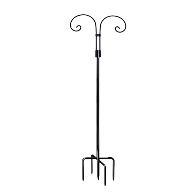 S SERENABLE Double Shepherds Hook Bird Feeder Pole for Lantern Solar Light Plant Baskets Height 2M
