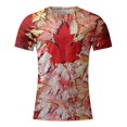 thumbnail image 1 of TIMIFIS T-Shirts pour Femmes Été Col Rond Manches Courtes Chandails Décontractés Vintage Feuille d'Érable Canadienne Imprimée T-Shirts, 1 of 3