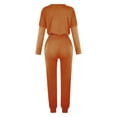 thumbnail image 5 of Mrat Womens Two Piece Set 2 Piece Jogging Sets Solid Polyester Long Sleeve Sweatsuits Sets Two Piece Track Suits Drawstring High Waist Pants Set Comfy Outfits N-Gold 3XL, 5 of 5