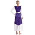 thumbnail image 2 of Nyeemya Robe de Danse Sans Manches Métallique Ourlet Irrégulier Violet TTG/3TG, 2 of 7