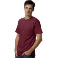 thumbnail image 1 of Hanes TAGLESS Men`s Pocket T-Shirt, 3XL, Maroon, 1 of 1