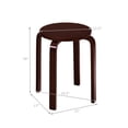 thumbnail image 3 of Gymax Set of 4 18" Stacking Stool Round Dining Chair Backless Wood Home Decor Brown, 3 of 10