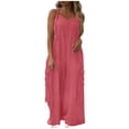 thumbnail image 1 of Wlynlyn Plus Size Jumpsuits for Women Sleeveless Rompers V Neck Baggy Wide Leg Trousers Overalls Size XL, 1 of 7