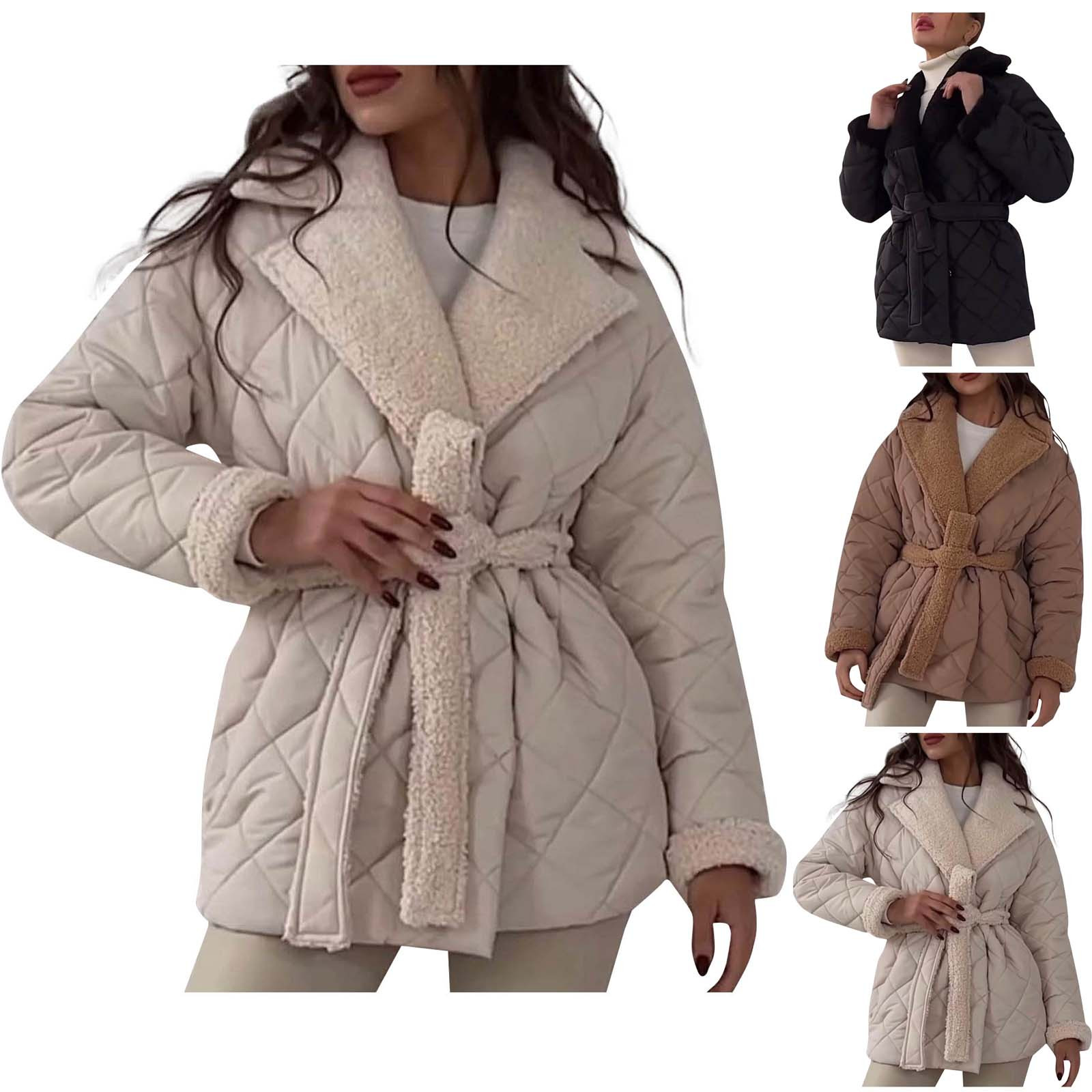 UPPADA Women's Winter Quilted Jackets Lightweight Puffer Coats Quilted Padded Full-Zip Outerwear Water-Resistant Winter Coat with Pockets,Puffer Jacket Womens Quilted Brown,L
