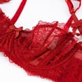thumbnail image 2 of Soutien-gorge Balconnet Demi-Bonnet Non Doublé en Dentelle pour Femme à Armatures, Transparent, et String Transparent, 2 of 5