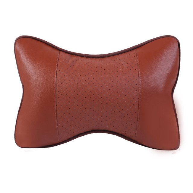 CARTTOU Car Seat Headrest Car Interior Pu Leather General-Purpose Breathable Car Bone Pillow Backrest
