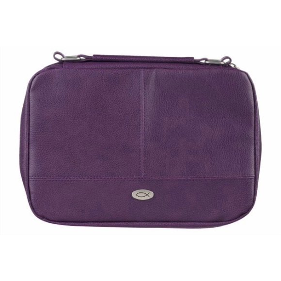 Housse de Bible TG Organisateur à Deux Volets Chaude Violette avec Insigne Ichthus