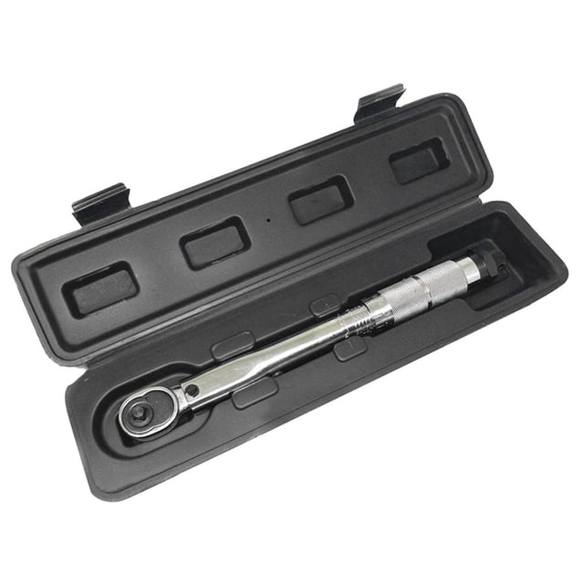 Torque Wrench 1/2 Drive Park Tool Multi-Use Drive Torque Wrench Adjustable Hand Spanner Ratchet Auto Repair Tools displayed in a durable black case. The wrench features a steel handle with an imprint scale for torque adjustment, anti-slip grip, and a mirror matte surface finish. Ideal for professional repair, auto repair tasks, and precision adjustments in mechanical work.