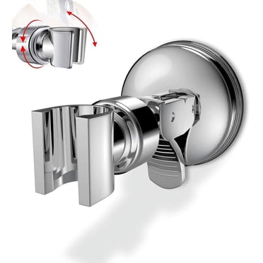 Adjustable Shower Head Holder, Universal Movable Seat for Smooth Surfaces, Including Ceramic Tile Glass Wood Metal, Detachable Hand Shower Bracket with Traceless Sucker, Easy