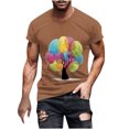 thumbnail image 2 of Qertyioot Hommes Imprimer Manches Courtes Col Rond T-shirt Casual Mode Manches Courtes Été Économies, 2 of 5