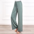 thumbnail image 2 of Diufon Straight Pants for Women Elastic High Waist Drawstring Pants Cotton Solid Color Lounge Wide Leg Pants, 2 of 6