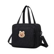 Portable Diaper Bag, EDHITNR Large Capacity Nylon Crossbody Bag, Waterproof Multifunctional Baby Travel Bag for Moms with Adjustable Straps