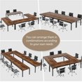 thumbnail image 4 of Tribesigns Grande Table de Conférence de 13 Pi, Table de Salle de Réunion Moderne 6,5 Pi x 2,3 Pi avec Cadre en Métal, 12 à 16 Places, Brun Rustique, 4 of 5
