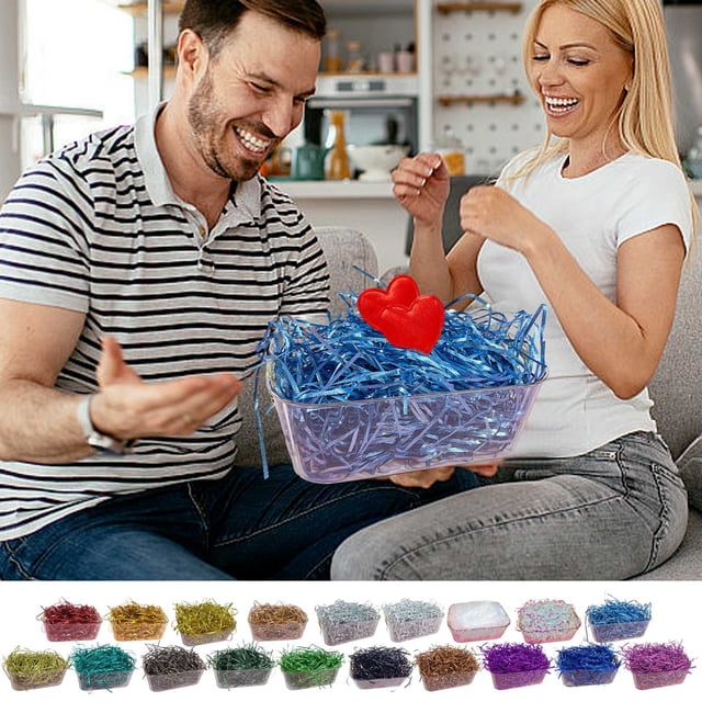 Raffia 100g Red Glitter Raffia Grass Valentine's Day Shimmering Golden Silk Decorations for Gift Wrapping and Crafts(1Pcs,100g) Rkxzt