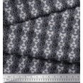 thumbnail image 2 of Soimoi Rayon Crepe Fabric Geometric Block Printed Fabric 1 Yard 46 Inch Wide, 2 of 3