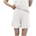 thumbnail image 2 of Timegard Womens Pjs Shorts Ruffle Elastic Waist Loose Soft Loungewear Solid Color Pajamas Shorts Summer, 2 of 4