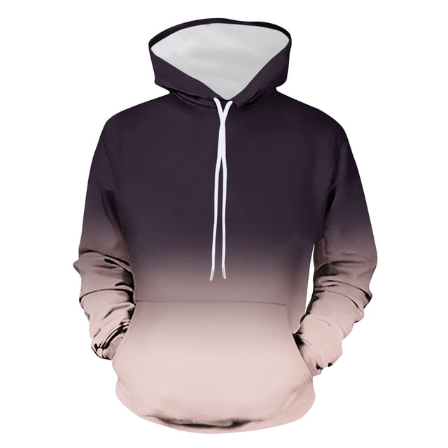 Chandail à Capuche Dégradé pour Hommes, Imprimé 3D, Chandail Décontracté à Manches Longues