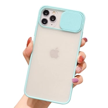 Conçue pour iPhone 13 Pro Max, Étui avec Cache Coulissant pour Appareil Photo, Pare-Chocs en Caoutchouc Souple Antichoc et Étui Arrière Rigide de Protection pour iPhone 13 Pro 6,1 Pouces (2021) - Bleu Ciel