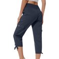 thumbnail image 2 of QATAINLAV Pantalons Capris Cargo pour Femmes Pantalons de Randonnée Extérieur Légers Athlétiques de Voyage Pantalons Décontractés Joggers Raccourcis avec Multiples Poches Ventes du Jour d'Aujourd'hui Gris Foncé TTG, 2 of 7