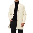 thumbnail image 1 of INSPIRE CHIC Manteau pour Homme à Revers Cranté, Simple Boutonnage, Poids Moyen, Manches Longues, Manteau, L Blanc, 1 of 7