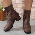 thumbnail image 4 of LSLJS Bottes à Cheville Hautes pour Femmes à Talon Épais et Bout Rond, Bottes Mi-Mollet pour Femmes, Cadeau pour Femmes, 4 of 5