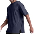 thumbnail image 2 of AherBiu T-Shirts pour Hommes Surdimensionnés en Coton Léger à Col Rond à Manches Courtes T-Shirt Décontracté, 2 of 8