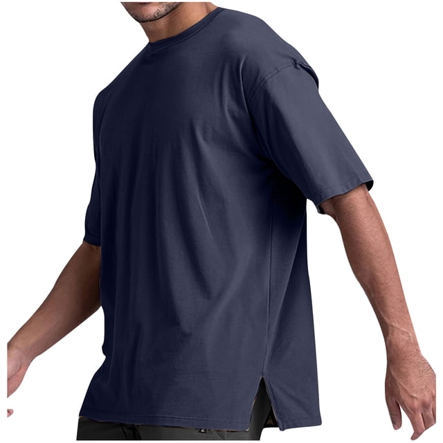 QIPOPIQ Men's Heavyweight Cotton Short Sleeve Crew Neck T-Shirt Clearance