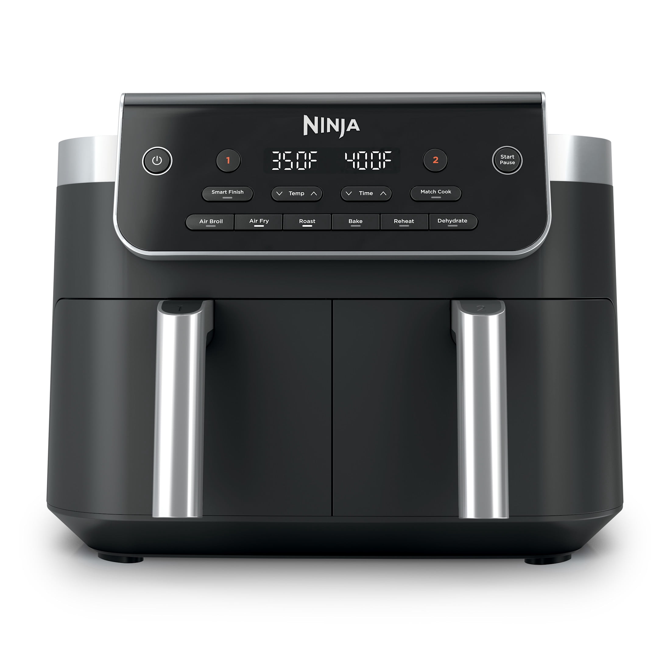 Ninja DualZone Air Fryer 8-Qt, 6-in-1, 2 Baskets, Smart Finish & Match Cook, Air Fry Roast Bake, DZ801C Gray