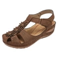 thumbnail image 1 of Mepaouo Womens Arch Support Orthopedic Sandals Closed Toe Ankle Strap Summer Hollow out Wedge Shoes, 1 of 6