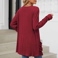 thumbnail image 4 of cfhntfmh Womens Casual Cardigan Ribbed Knit Open Front Long Cardigans Lounge Long Sleeve Sweater Outwear with Pockets, 4 of 4