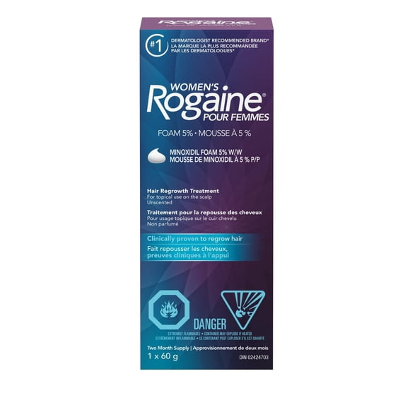 Rogaine Women’s Hair Loss & Thinning Treatment for Hair Regrowth, 5% Minoxidil Foam, 2 Month supply