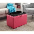 thumbnail image 3 of Convenience Concepts Designs4Comfort Pouf de Rangement d'Appoint en Similicuir Rose, 3 of 6