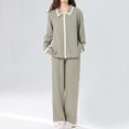 thumbnail image 1 of LSLJS Ensemble de Pyjama pour Femme à Col Rabattu, Tenue d'Intérieur, Haut à Manches Longues, Pantalon, Nuisette de Pyjama, Ensembles de Pyjama pour Femmes, Cadeaux pour Femmes, 1 of 5