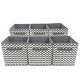 thumbnail image 1 of Sorbus Foldable Storage Cube Basket Bin, 6 Pack,Chevron Pattern (Gray), 1 of 2