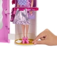 thumbnail image 3 of Barbie Closet with Spin & Style Feature, Vanity, Ottoman, 4 Fashions, 20+ Pieces, Portable Storage, 3 of 6
