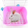 thumbnail image 3 of GROWTH TANK Rabbit Litter Box Pet Toilet Cage Trainer Corner Potty Cleaning Tool for Guinea, Pink, 3 of 9