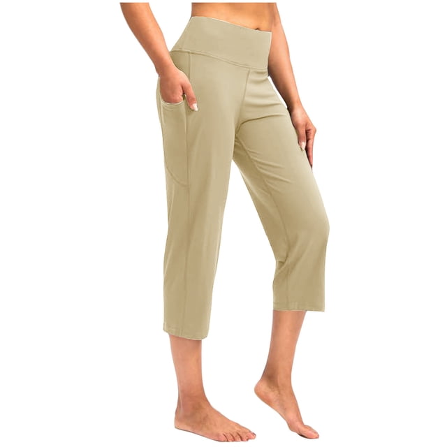 Simua Capris pour Femmes, Extérieur, Sport, Pantalon de Survêtement Doux avec Poches