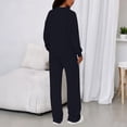 thumbnail image 5 of Yuyuzo Survêtements Femmes Ensemble 2 Pcs Fermeture à Glissière 1/4 Col Montant Chandails Pantalons à Jambes Larges Survêtements Doublés en Molleton Ensembles de Détente, 5 of 5