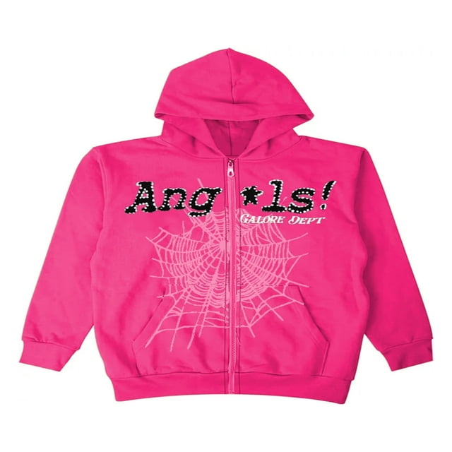 Spider Web Print Women‘s Zip Hoodies with Long Sleeves and Oversized Fit
