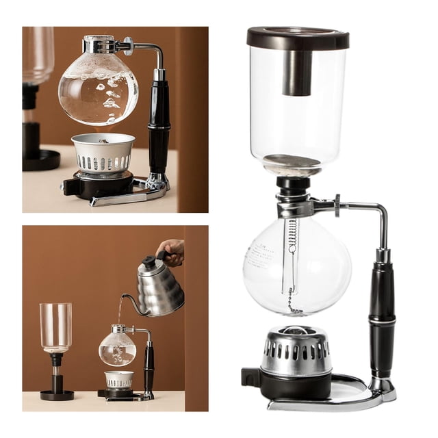 Glass Type Siphon Coffee / Household Vacuum Siphon Pot 160x110x360mm