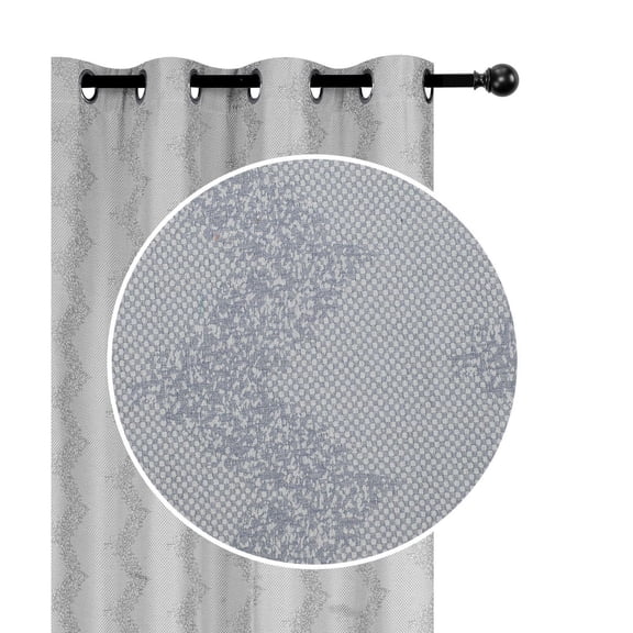 Panneau Jacquard W 8 Grom (Chevron) (Argent) (84" ) - Set of 2