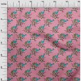 thumbnail image 2 of oneOone Polyester Lycra Fabric Leaves|Bird & Floral Block Printed Craft Fabric BTY 56 Inch Wide, 2 of 4