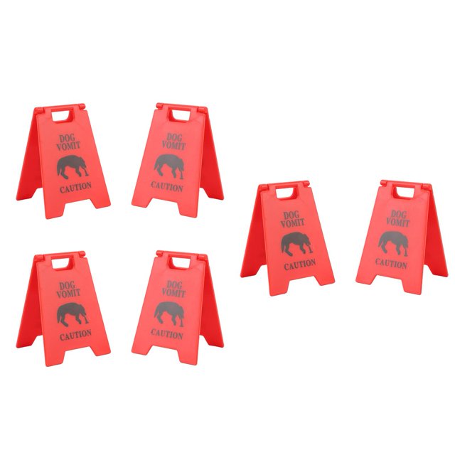 6PCS Dog Vomit Caution Sign Funny Pet Vomit Warning Eye Catching Decoration for Home Office