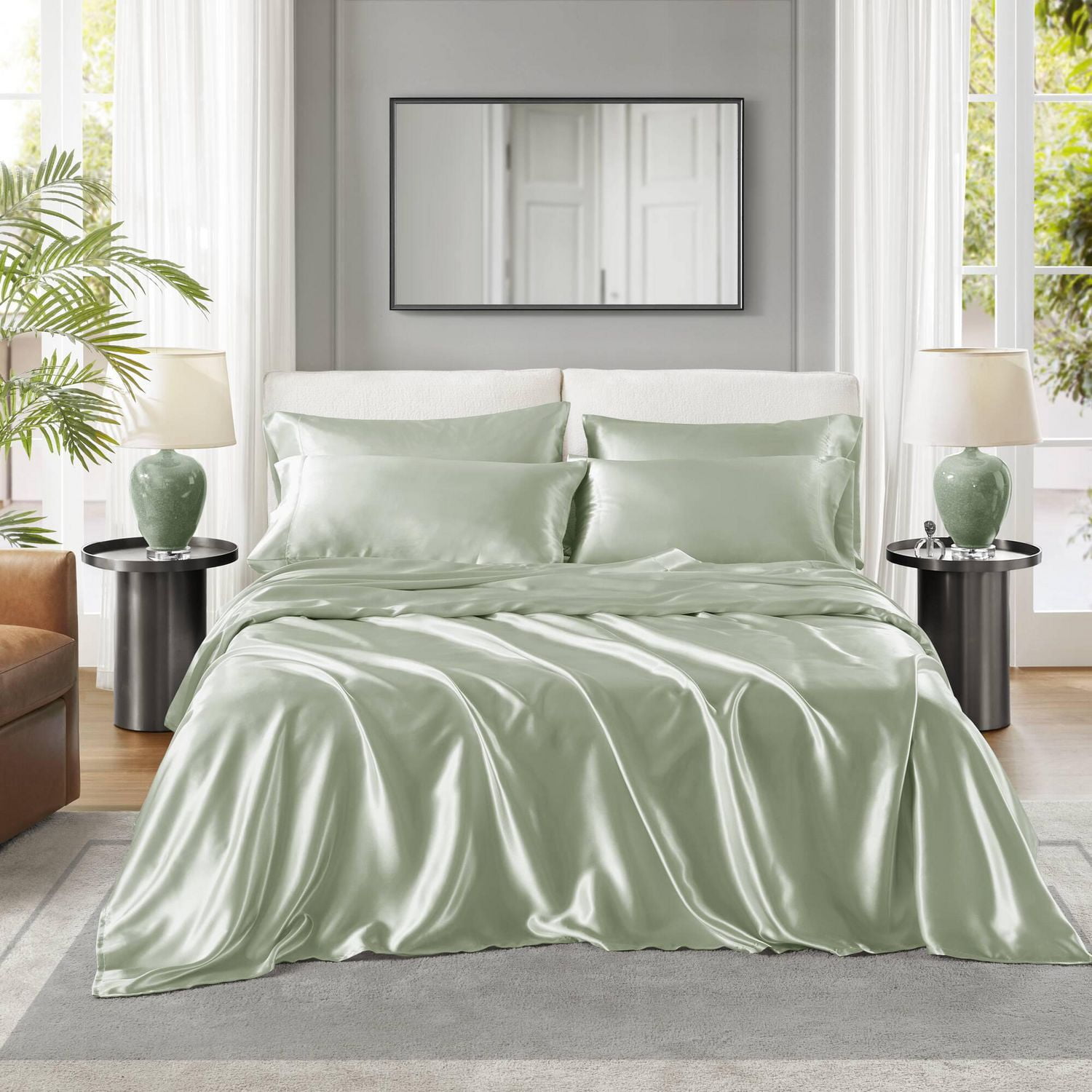 Ensemble de draps en satin Madison Park Essentials