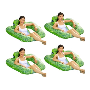 Aqua Leisure Chaise Longue Gonflable à Gravité Zéro pour Piscine, Verte, 4