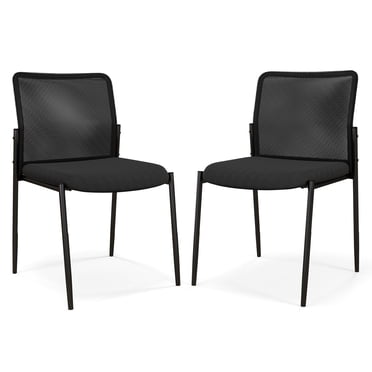 Patiojoy Waiting Room Chair Set of 2 Stackable Office Guest Chairs with Ergonomic Mesh Backrest & Padded Seat Armless Mesh Chairs for Office