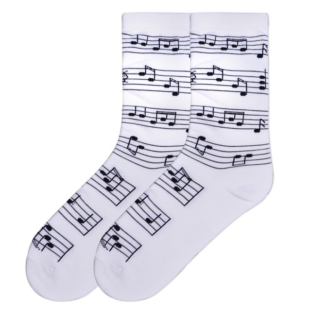 K. Bell Womens Cotton Blend Novelty Crew Socks, 9-11, White
