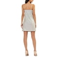 thumbnail image 3 of INSPIRE CHIC Robe pour Femme Paillettes Scintillantes Col en V Bretelles Ajustables Robe de Bal Courte Argent-Blanc Rose P, 3 of 7