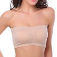 thumbnail image 1 of Fortune Women Bra Plus Size Strapless Bra Bandeau Tube Removable Padded Bra, 1 of 7